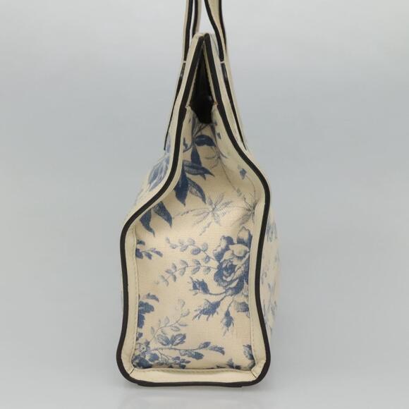 GUCCI Tote Bag Canvas Leather White Blue - Picture 5 of 16